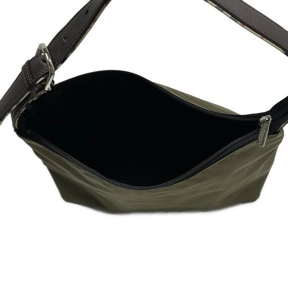Burberry Blue Label - Dark Green Nylon Leather Shoulder Bag - Picture 7 of 8